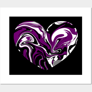 Asexual Pride Marble Heart Posters and Art